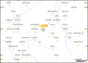 map of Lebo