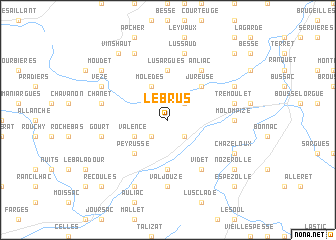 map of Le Brus