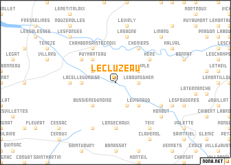 map of Le Cluzeau