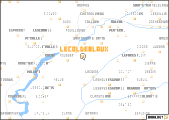 map of Le Col de Blaux