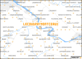 map of Le Coudray-Montceaux