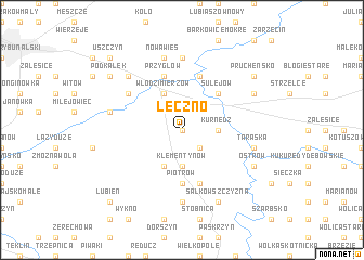 map of Łęczno