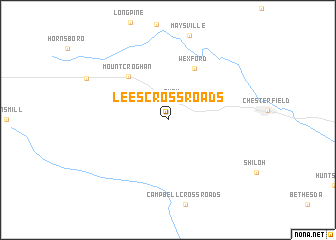 map of Lees Crossroads