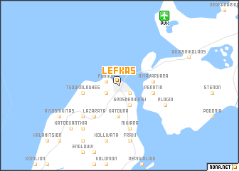 map of Lefkás