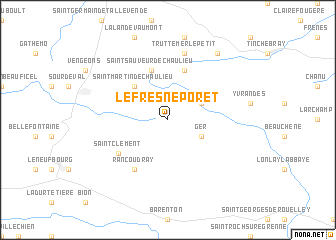 map of Le Fresne-Poret