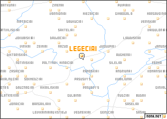 map of Legečiai