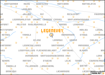 map of Le Genevey