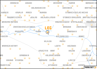 map of Łęg