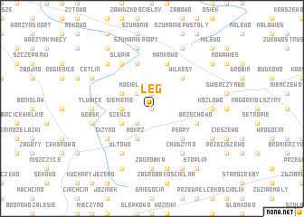 map of Łęg