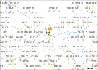 map of Łęg