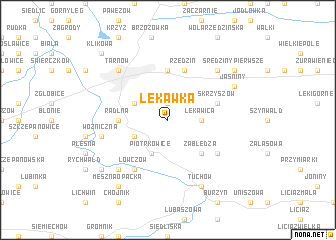 map of Łękawka