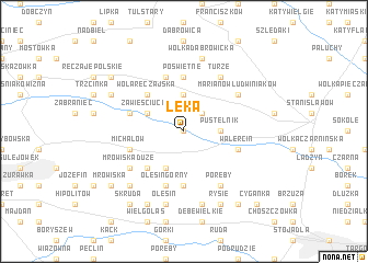 map of Łęka