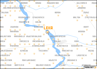 map of Łęka