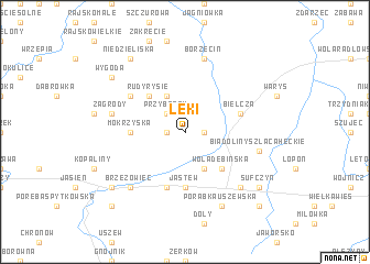 map of Łęki