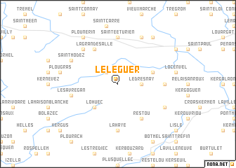 map of Le Léguer
