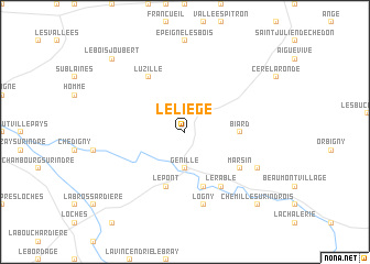 map of Le Liège