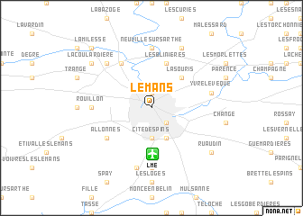 map of Le Mans