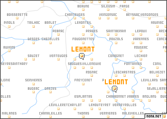 map of Le Mont