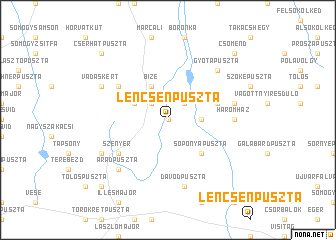 map of Lencsenpuszta