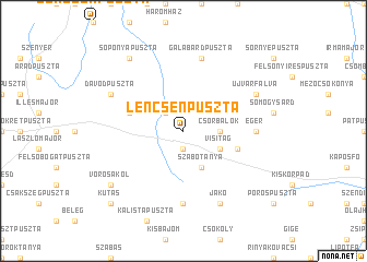 map of Lencsenpuszta