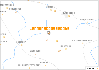 map of Lennons Crossroads