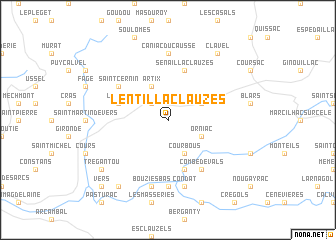 map of Lentillac-Lauzès