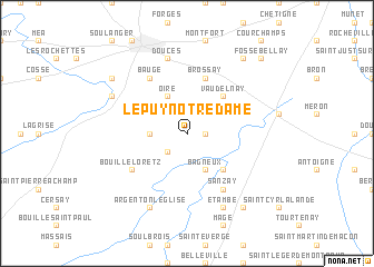 map of Le Puy-Notre-Dame