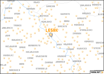 map of Lešak