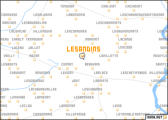 map of Les Andins