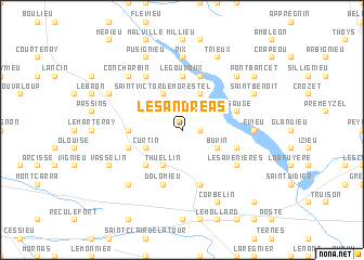 map of Les Andréas