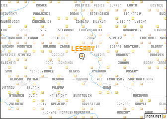 map of Lešany