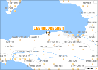 map of Lésaouvréguen