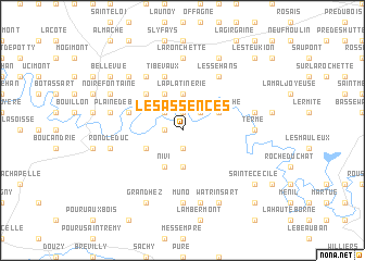 map of Les Assences