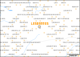 map of Les Barres