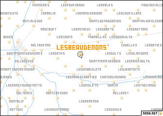 map of Les Beaudenons