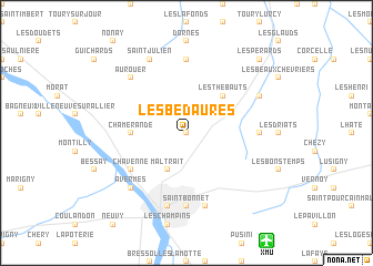 map of Les Bédaures