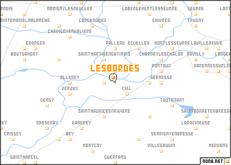 map of Les Bordes