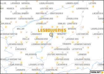 map of Les Bouveries