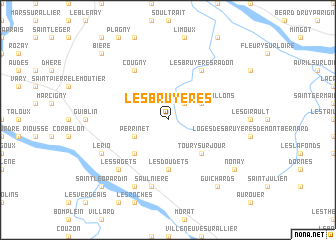 map of Les Bruyères