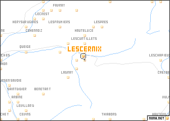 map of Les Cernix