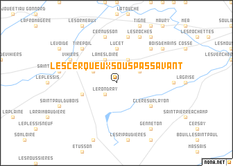 map of Les Cerqueux-sous-Passavant