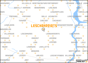 map of Les Champriats