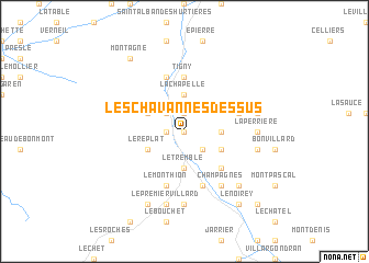 map of Les Chavannes-Dessus