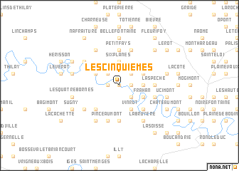 map of Les Cinquièmes