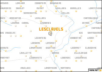 map of Les Clavels