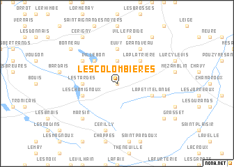 map of Les Colombières