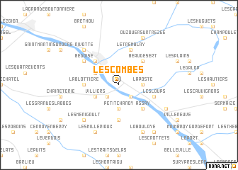 map of Les Combes