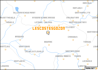 map of Les Costes-Gozon