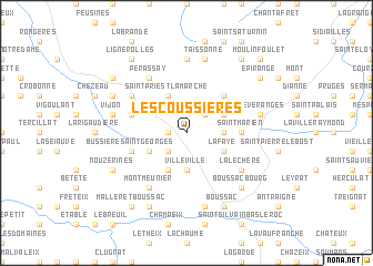 map of Les Coussières