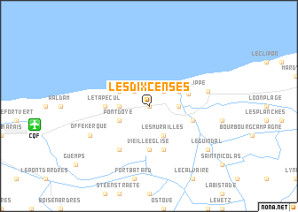 map of Les Dix Censes